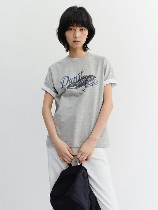 Dunst Unisex Vinyl T-Shirt Melange Grey