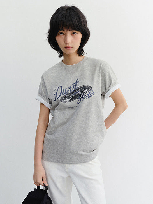 Dunst Unisex Vinyl T-Shirt Melange Grey