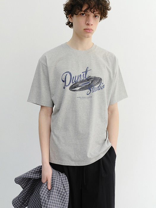 Dunst Unisex Vinyl T-Shirt Melange Grey