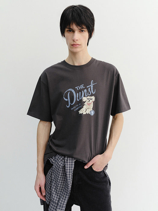 Dunst Unisex Drawing Puppy T-Shirt Charcoal Grey