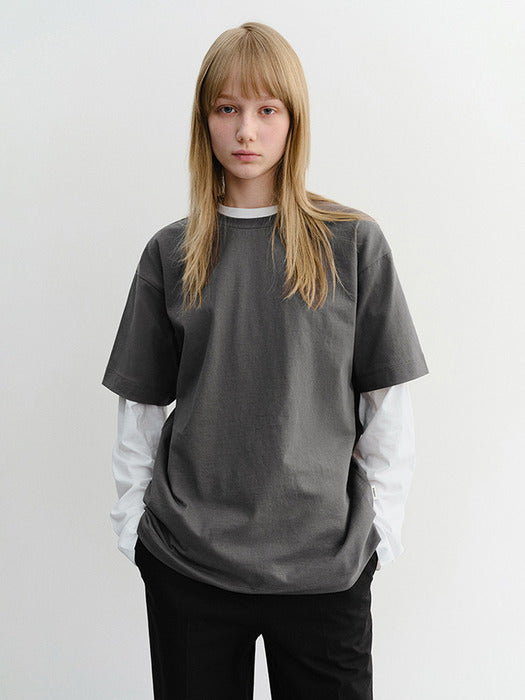 Dunst Unisex Essential Loose T-Shirt Washed Charcoal