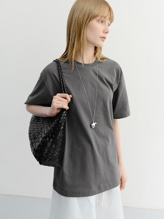 Dunst Unisex Essential Loose T-Shirt Washed Charcoal