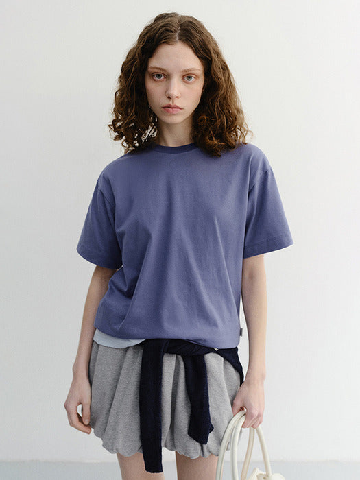 Dunst Unisex Essential Loose T-Shirt Washed Blue Navy
