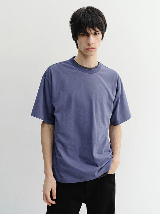 Dunst Unisex Essential Loose T-Shirt Washed Blue Navy