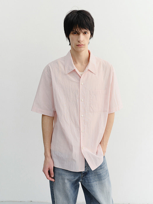 Dunst Unisex Open Collared Shirt Soft Pink
