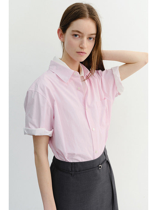 Dunst Unisex Oversized Half Sleeve Shirt Soft Pink
