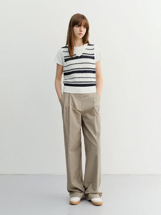 Dunst Unisex Chunky Striped Knit Vest Navy