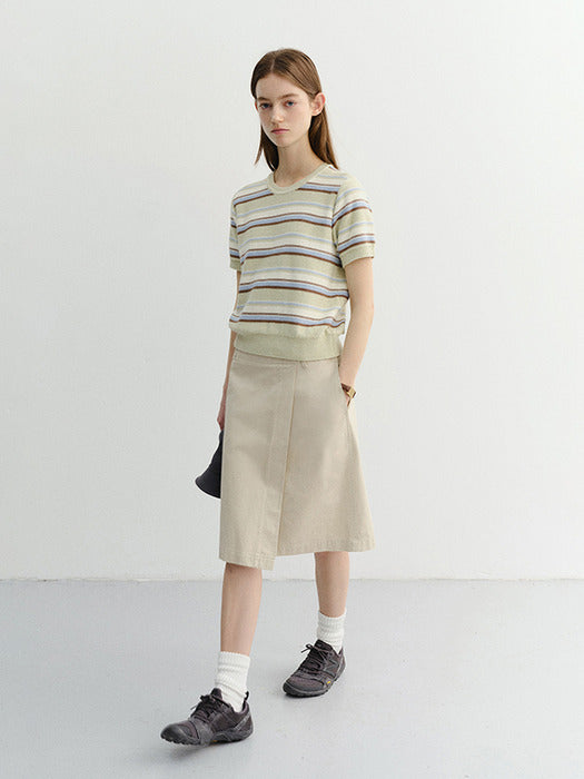 Dunst Unisex Striped Crewneck Knit Mint Cream