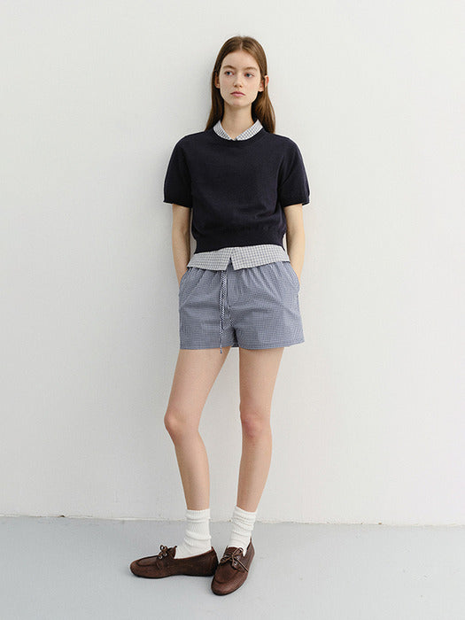 Dunst Unisex Linen Crewneck Knit Navy