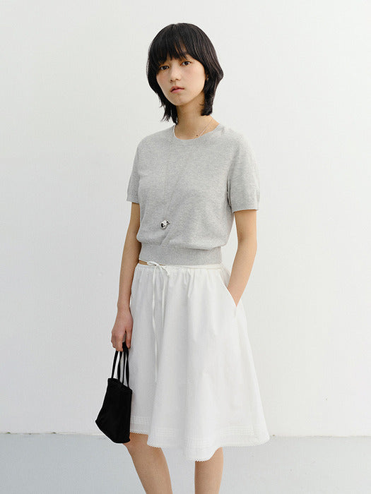 Dunst Unisex Linen Crewneck Knit Melange Grey