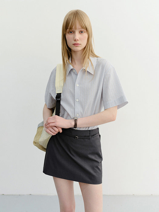 Dunst Unisex Holiday Striped Shirt Soft Blue Stripe