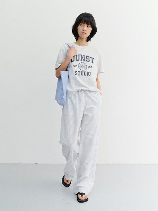 Dunst Unisex Classic Logo T-Shirt Light Melange Grey