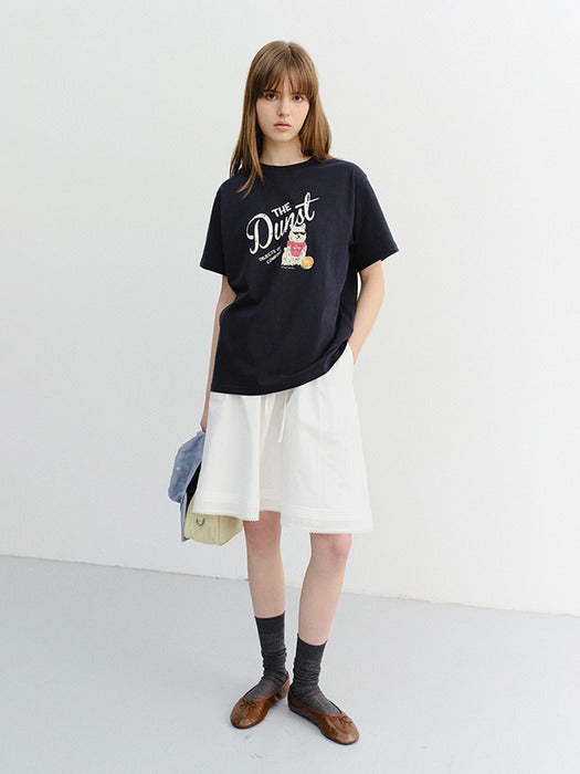 Dunst Unisex Drawing Puppy T-Shirt French Navy