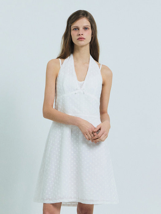 [grove] 26Ss Catherine Halter One-Piece (White)