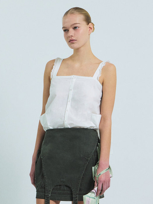Grove 26Ss Iris Sleeveless Blouse (White)