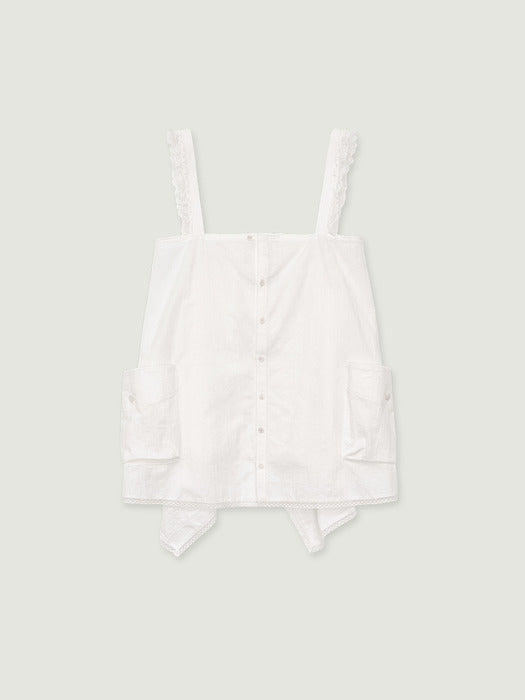 Grove 26Ss Iris Sleeveless Blouse (White)