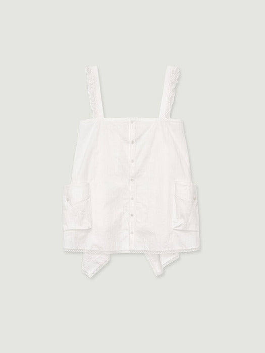 Grove 26Ss Iris Sleeveless Blouse (White)