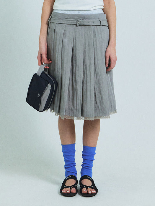 Grove 26Ss Ines Midi Skirt (Gray)