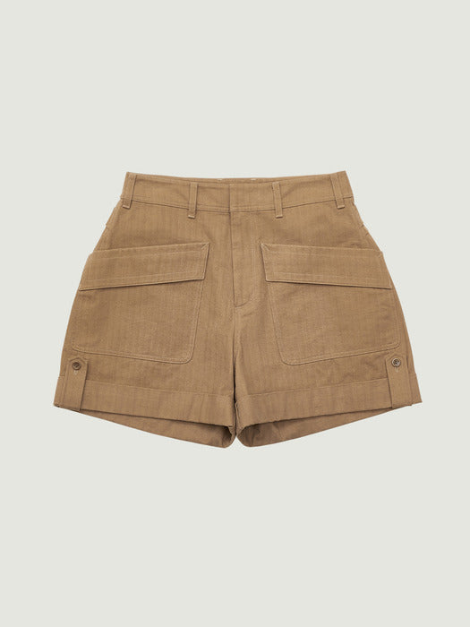 Grove 26Ss Field Pocket Shorts (Beige)