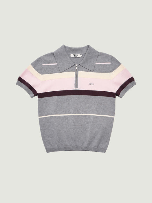Grove 26Ss Mali Half Zip-UP Collar Knit (Gray)