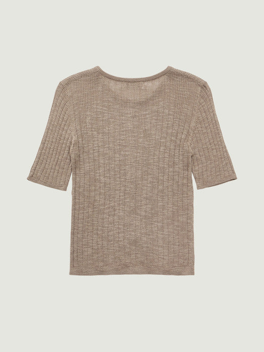 Grove 26Ss Gaby H/S Knit (Brown)