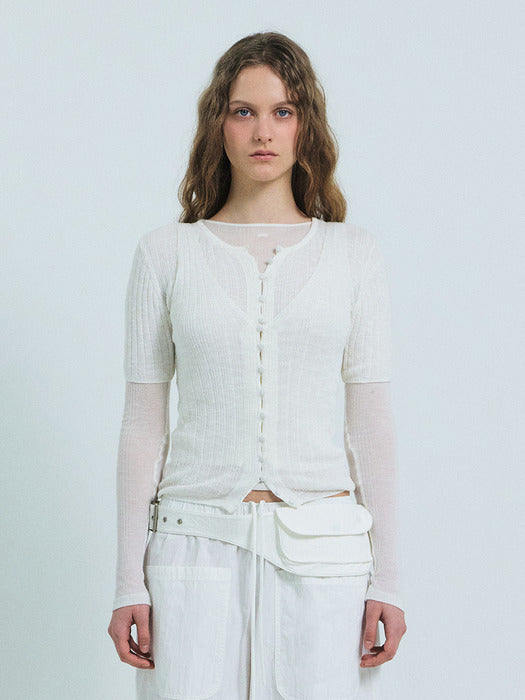 Grove 26Ss Gaby H/S Knit (White)