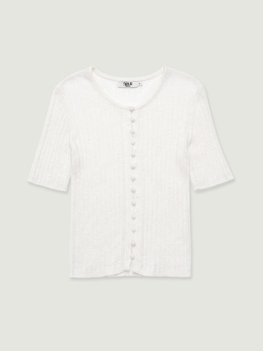 Grove 26Ss Gaby H/S Knit (White)