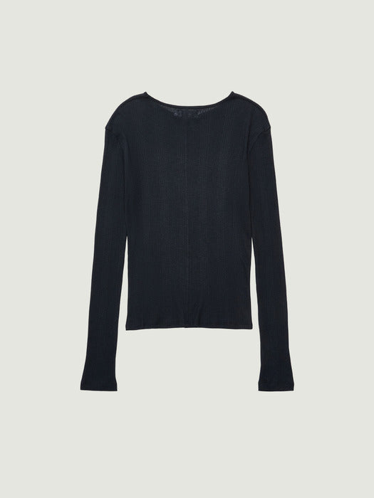 [grove] 26Ss Gaby L/S T-Shirt (Navy)