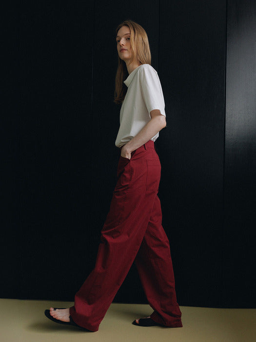 Loeuvre Curved Wide Cotton Pants