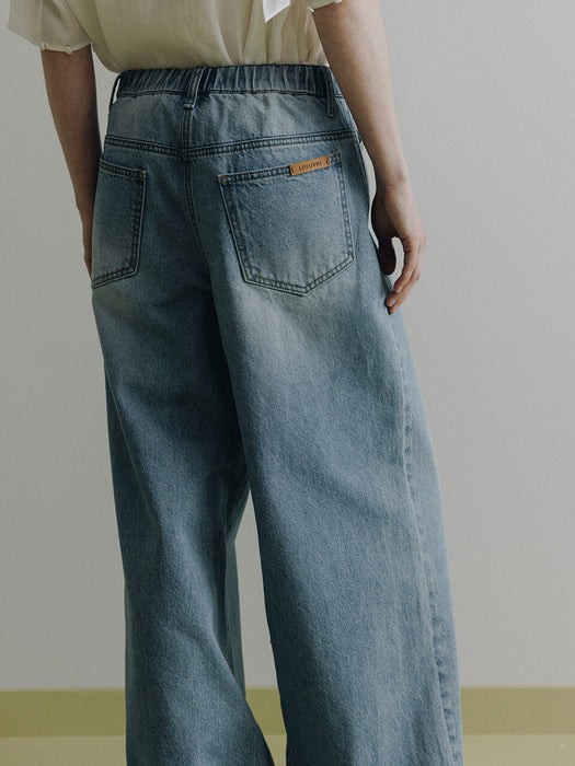 Loeuvre Loose Tuck Denim Pants