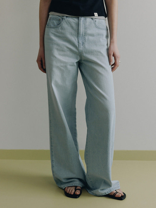 Loeuvre Semi-Wide Flared Denim Pants