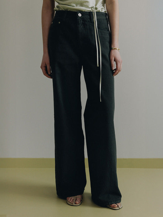 Loeuvre Semi-Wide Flared Denim Pants