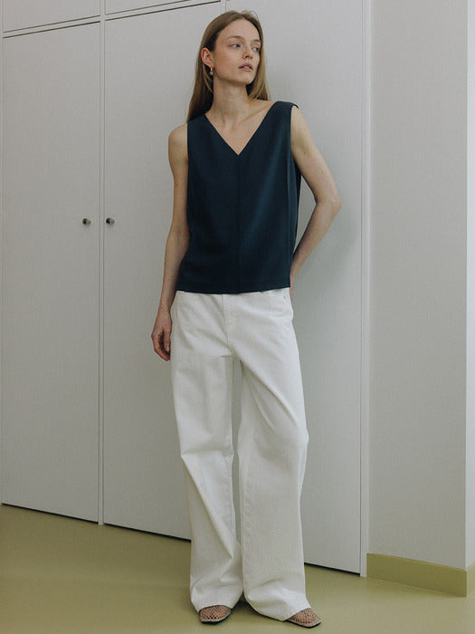 Loeuvre Semi-Wide Flared Denim Pants