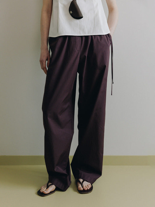 Loeuvre Side-String Cotton Banding Pants