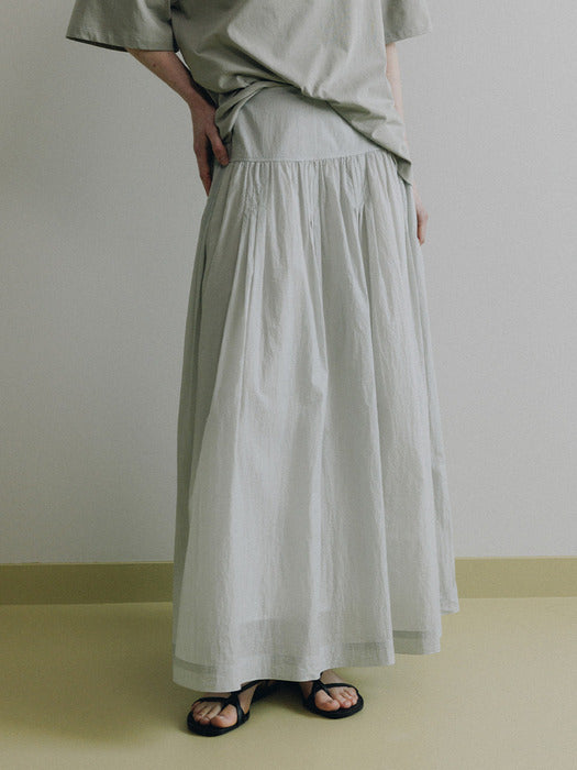 Loeuvre Gathered Pleated Maxi Skirt