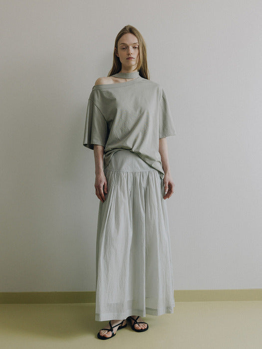 Loeuvre Gathered Pleated Maxi Skirt