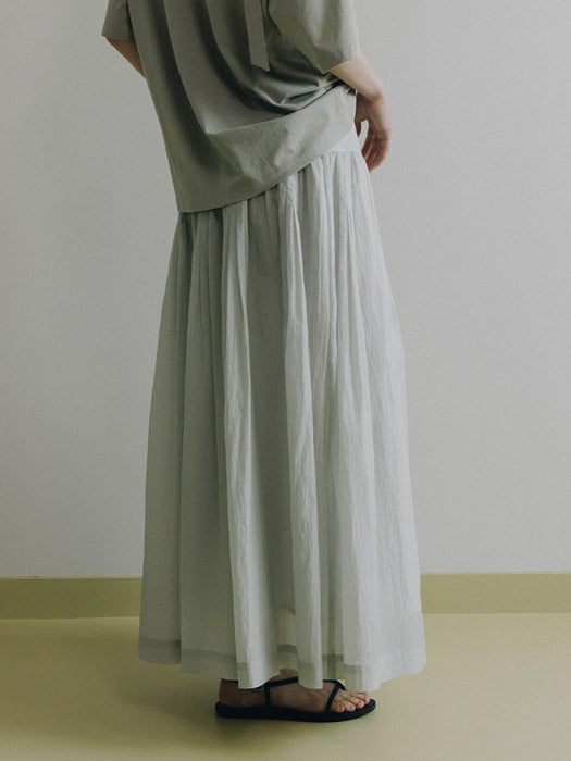 Loeuvre Gathered Pleated Maxi Skirt
