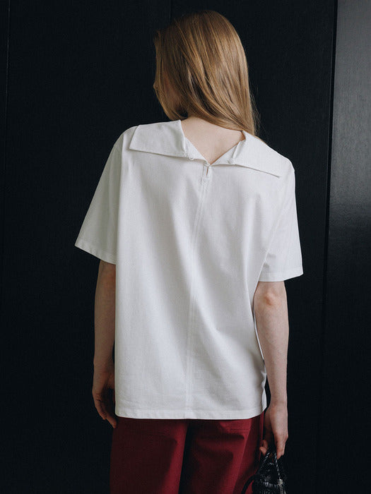 Loeuvre Loose Cowl-Neck Half-Sleeve T-Shirt