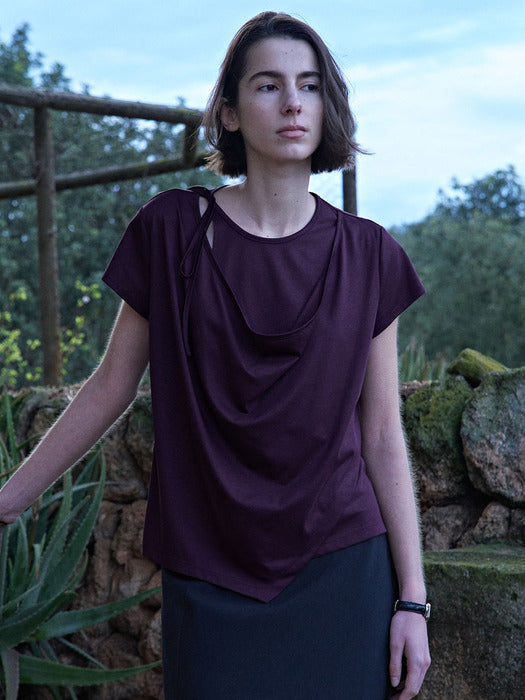 Loeuvre Cowl-Neck Draped Jersey Top
