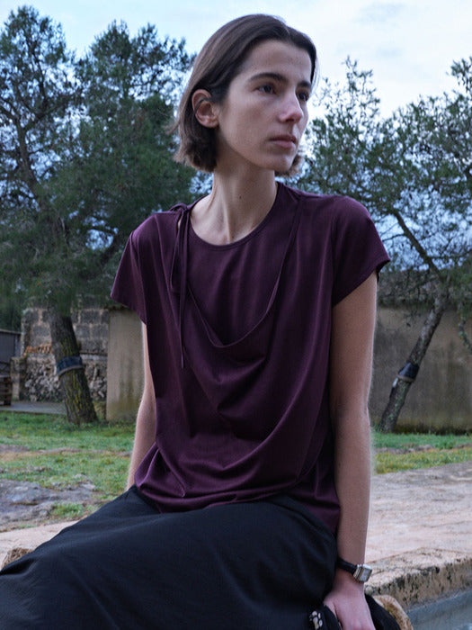 Loeuvre Cowl-Neck Draped Jersey Top