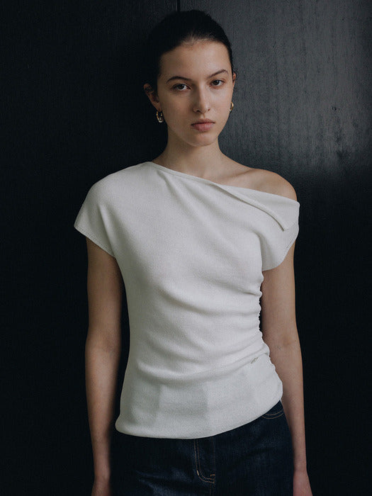 Loeuvre Asymmetric Off-Shoulder Knit Top