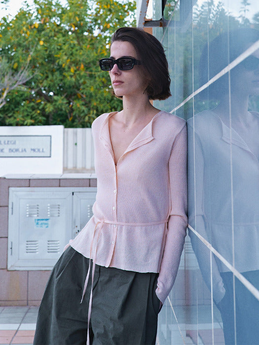 Loeuvre Linen Blend Waist-Tied Cardigan