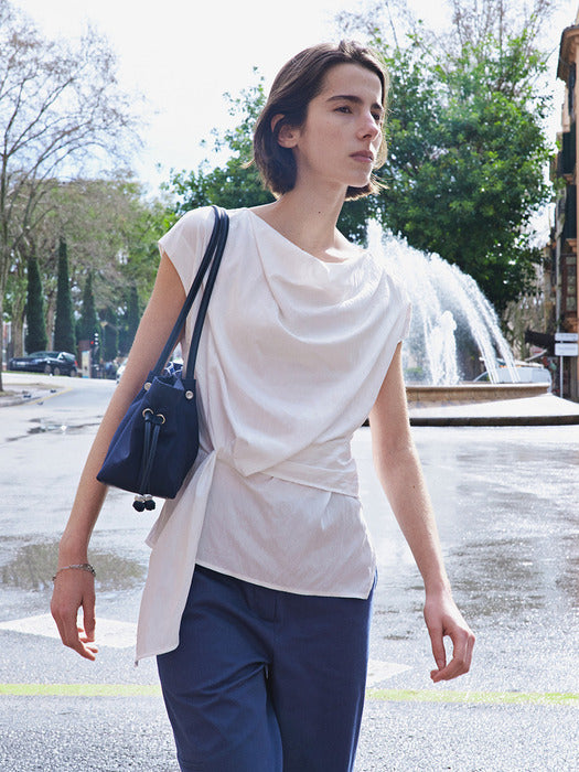 Loeuvre Asymmetric Draped Sleeveless Top