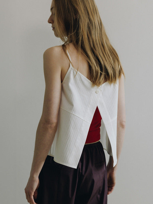 Loeuvre Cotton Stripe Jacquard Sleeveless Top