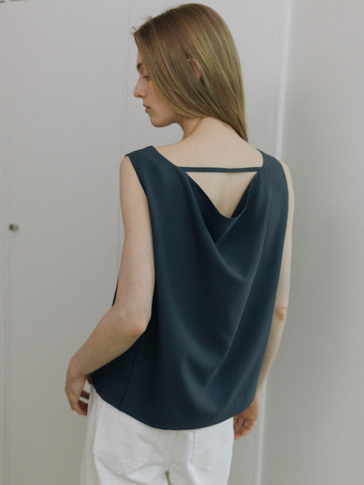 Loeuvre Cowl-Back Sleeveless Blouse