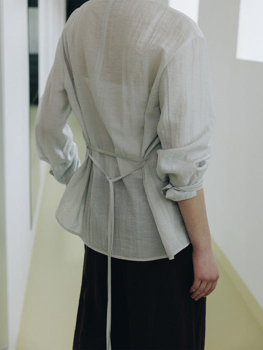 Loeuvre Asymmetric Placket Belted Shirt