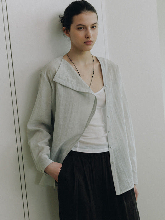 Loeuvre Asymmetric Placket Belted Shirt