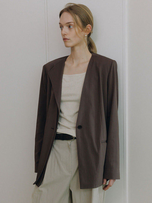 Loeuvre Detachable Collar V-neck Jacket