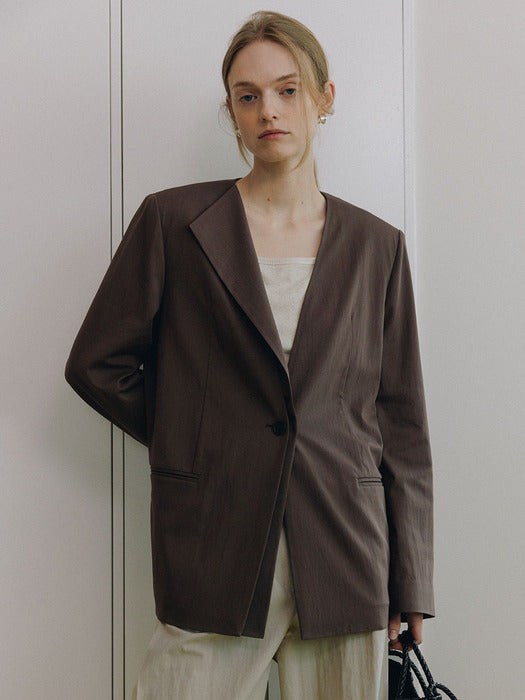 Loeuvre Detachable Collar V-neck Jacket
