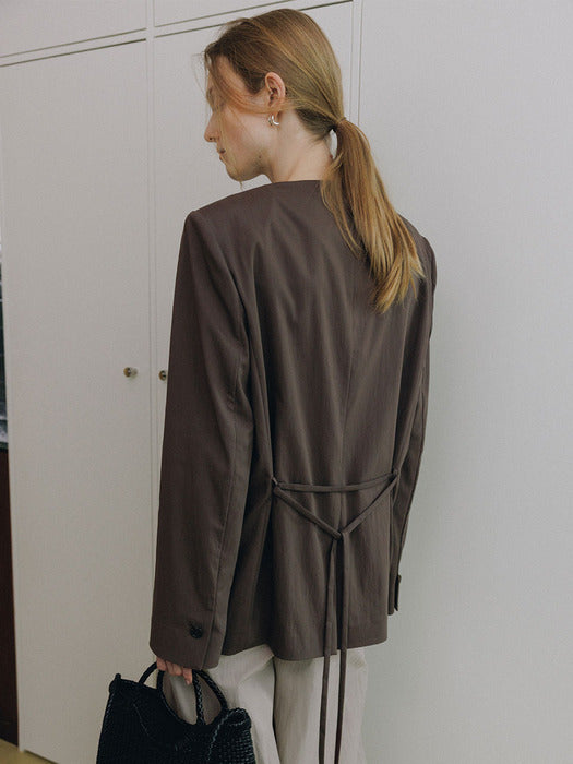 Loeuvre Detachable Collar V-neck Jacket